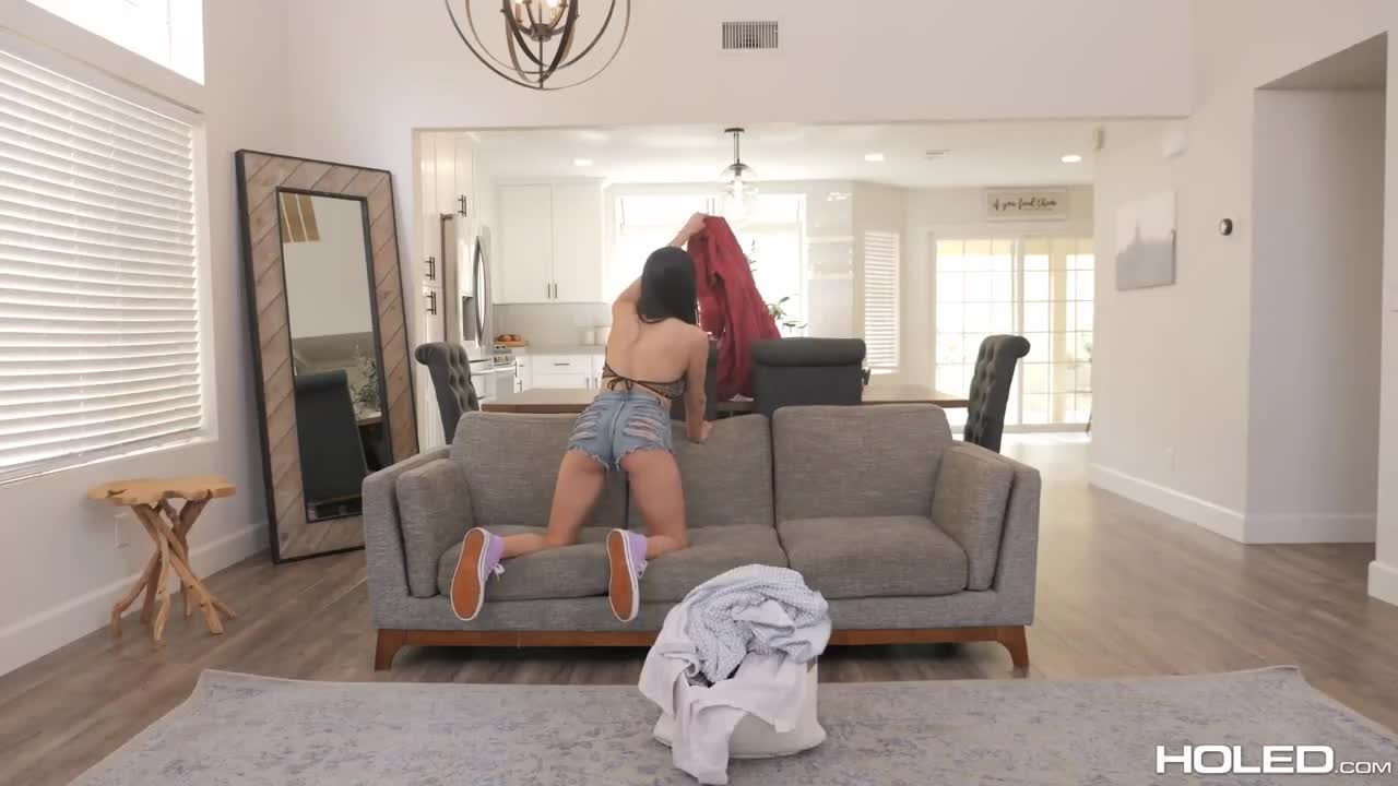 Watch The brunette gradually undresses while cleaning the house. Full. Duration: 07:56 | ePornBabe.