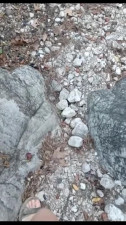 Russian stepsister blindfolded while sucking cock outdoors