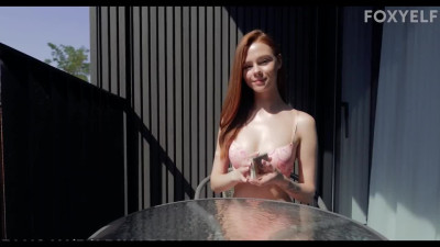 Petite Redhead NPC babe FoxyElf spread her legs instead of telling the faith to a guy