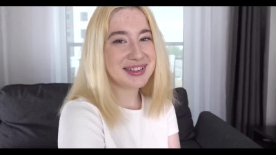 Teenage beauty with an adorable face takes him in the ass, too