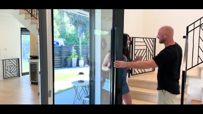 Johnny Sins fucks a brunette fangirl on the kitchen table