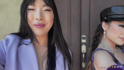 Asian dolls share a dick while enjoying a hot interracial threesome.