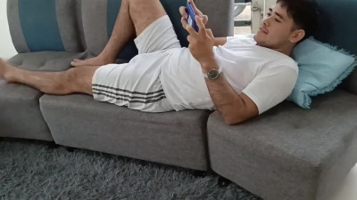 Pretty Plump Latina Teen Decided To Play With Her Stepdad's Cock While He Was Playing On His Phone
