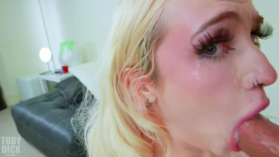 Rugh mouth fuck with a petite Blonde with cum in mouth