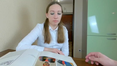 Curvy Slutty Russian Student Pleases Her Perv Teacher With BJ And Fuck During Their Private Classes