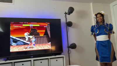 Big booty Chun Li sucks and rides dick in her free time