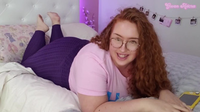 Really fat redhead caught masturbating and creampied by her roommate