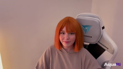 Petite Redhead babe Aqua Ri dresed as Mc Mommy got face fucked with cumshot