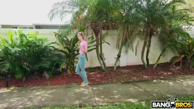 Skinny teen cutie offered hard time in BangBus