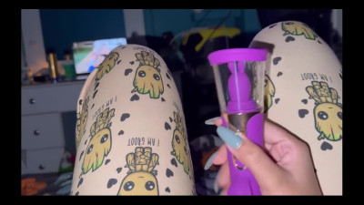 Amateur girl is watching porn and plays with clitoris suction POV video