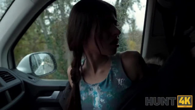 Foxy teen rocks cock even in the car - Hunt 4K
