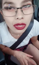 Sexy Latina Student Fingers Her Cunt Up To Squirting, While Giving JOI To Her Professor In the Car