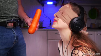 A horny couple plays a game where a girl must find out what he puts in to her mouth
