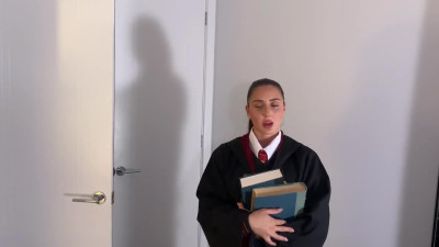 Clean and slim Isabelle and her boyfriend Jeremy do a Harry Potter Roleplay