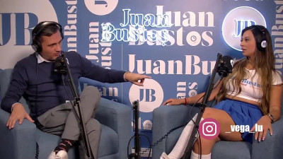 Cute Vega babe is sitting right on a vibrator during her podcast.