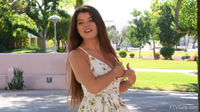 Sexy Curvy Buxom Brunette Teen Shows Her Seductive Feminine Charms In Exciting Outdoor Solo