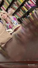Blonde hon rides stepdad's cock in the library - YNGR