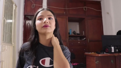 Plump Busty Latina Teen Was Face-fucked And Fed With Cum After Trying To Rest On Her Step-bro's Lap