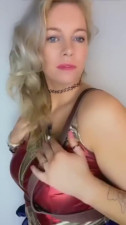 Hot Buxom Blonde MILF In Supergirl Outfit Fucks Her Super-ass With a Super-dildo