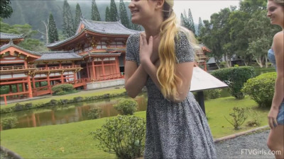 Sexy Horny Blonde Lezzies Flash Their Feminine Charms And Masturbate In the Park