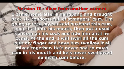 Cuckolding couple enjoying deep, fucked-up humiliation with cum eating