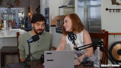 Pretty Slutty Redhead Radio Host Broadcasts Her Anal Fuck With a Porn Actor