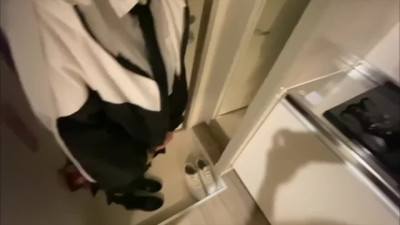 Horny Japanese teen pleases her boyfriend in censored JAV
