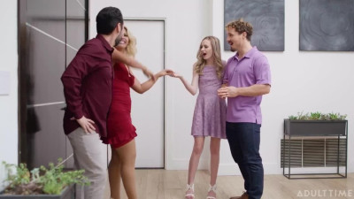 Milf and teen swap partners to cum together - Adult Time