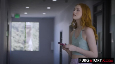 Perverted Dentist fucked hot redhead patient Scarlet Skies in her mouth