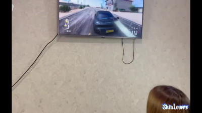 the guy fucked the chick while she was playing the console.