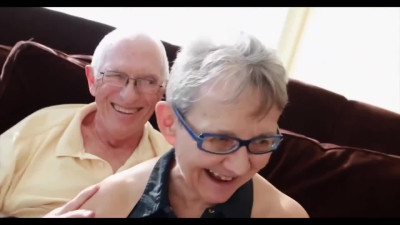 Granny blows nephew's dick while her husband is watching