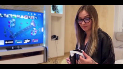 Dashing russian MILF was playing in a VR helmet and was fucked by her horny stepson.