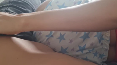 Quickie with hot wife, right through her innocent panties