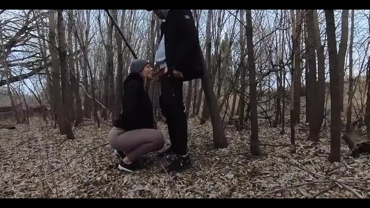 Watch Busty slut does blowjob in the woods and publicly gets juicy cum in her mouth. Full. Duration: 07:46 | ePornBabe.
