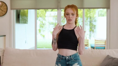 Red head with pigtails Madi Collins gets intimate with masseuse Octavia Red