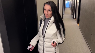The Need To Share a Bed In the Hotel Ends Up With Hot Sex Between Fit Brunette MILF & Her Stepson